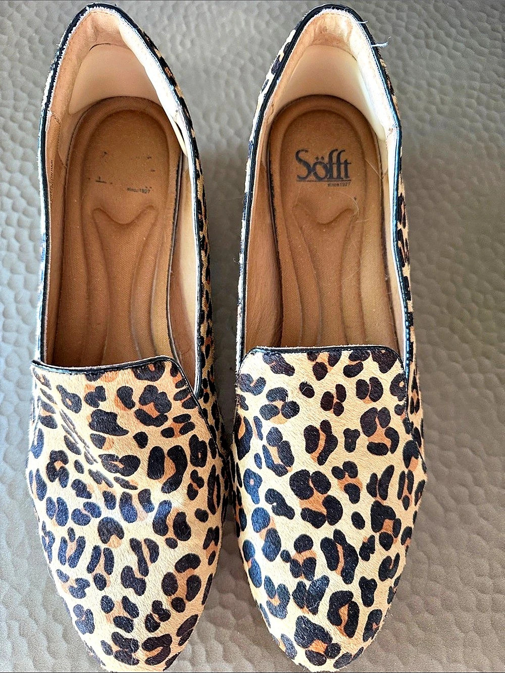 Soft Leopard Print Loafers Brown & Black US 11M